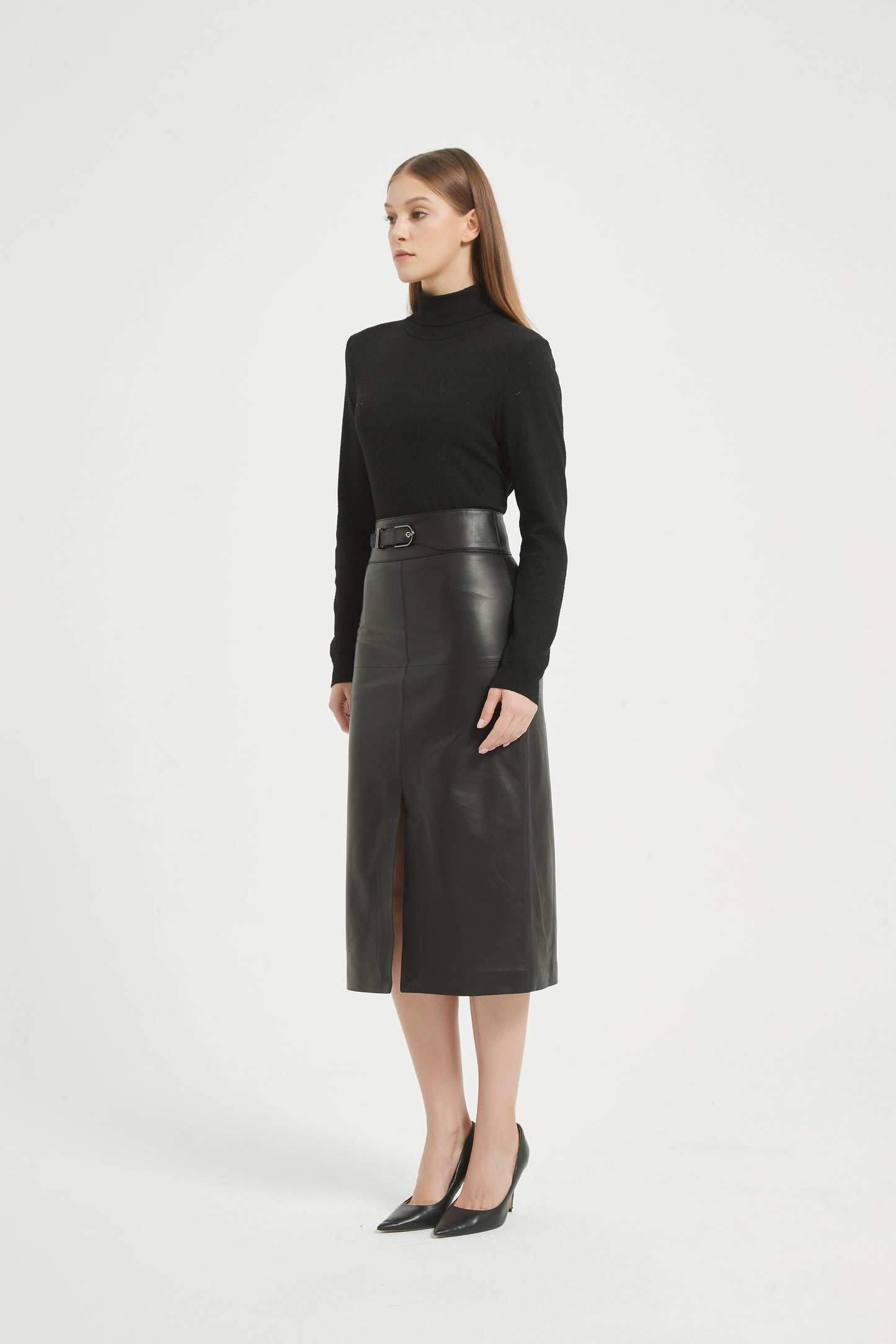 Markcorp full plant tanned sheepskin half skirt, half skirt with hip wrap, women's half skirt