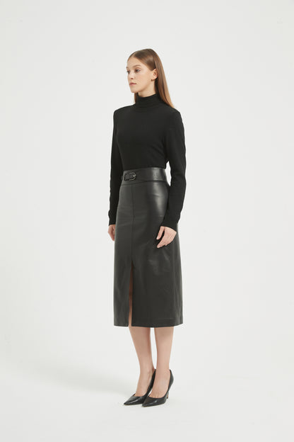 Markcorp full plant tanned sheepskin half skirt, half skirt with hip wrap, women's half skirt