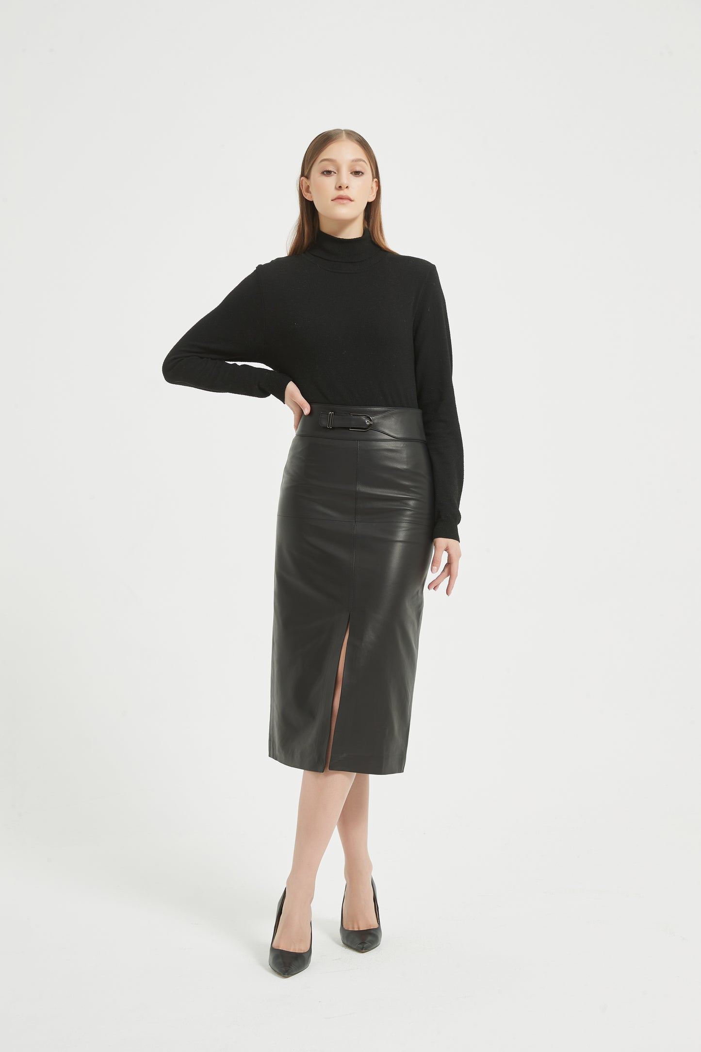 Markcorp full plant tanned sheepskin half skirt, half skirt with hip wrap, women's half skirt
