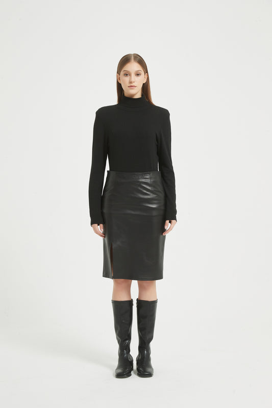 Markcorp High Waist Slim Short Skirt Wrapped Hip A-line Skirt Women's Autumn/Winter Sheepskin