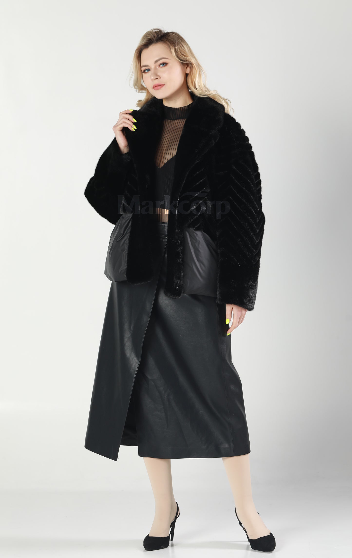 Markcorp Synthetic fur cropped outerwear