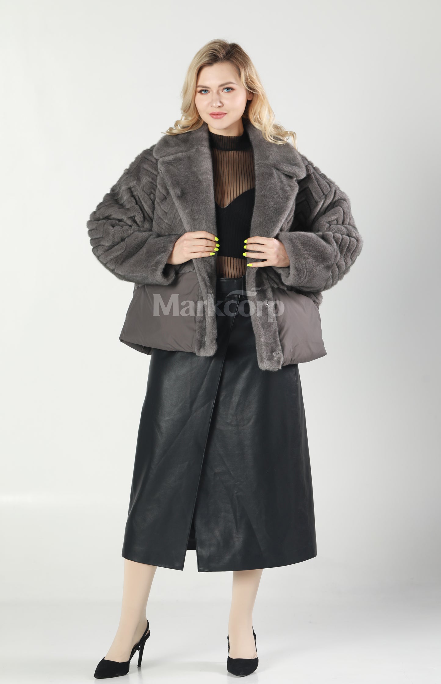 Markcorp Synthetic fur cropped outerwear