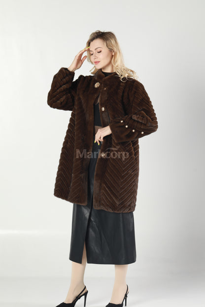 Markcorp Synthetic fur medium length coat