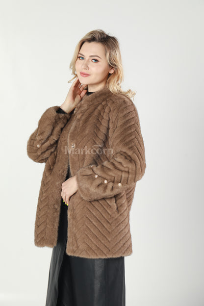 Markcorp Synthetic fur cropped coat