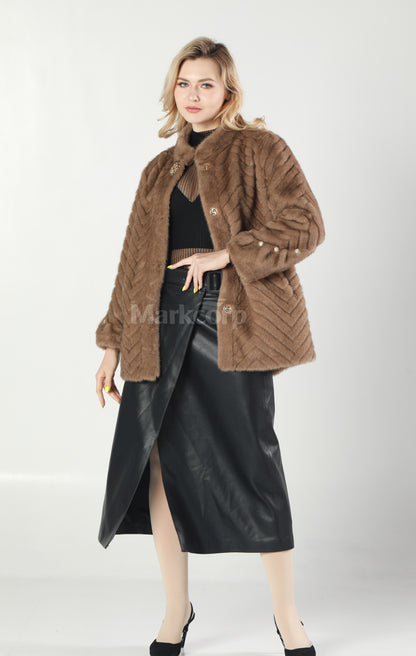 Markcorp Synthetic fur cropped coat