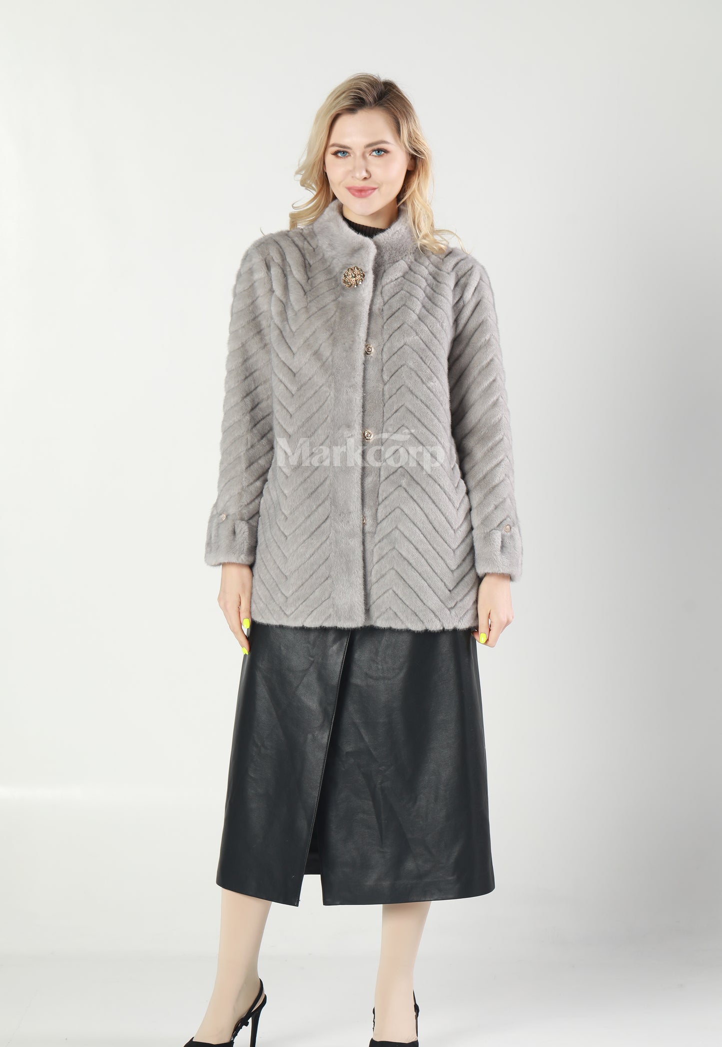 Markcorp Synthetic fur cropped coat