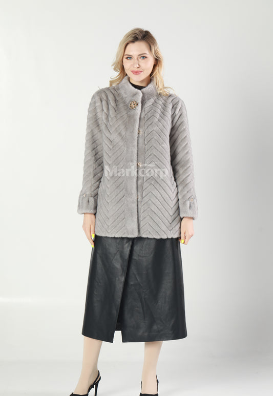 Markcorp Synthetic fur cropped coat