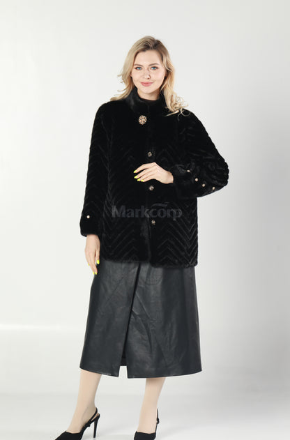 Markcorp Synthetic fur cropped coat