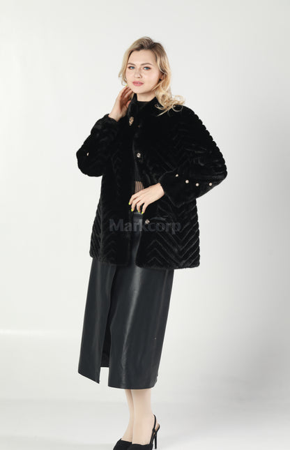 Markcorp Synthetic fur cropped coat