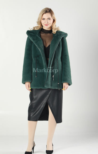 Markcorp Synthetic fur cropped coat