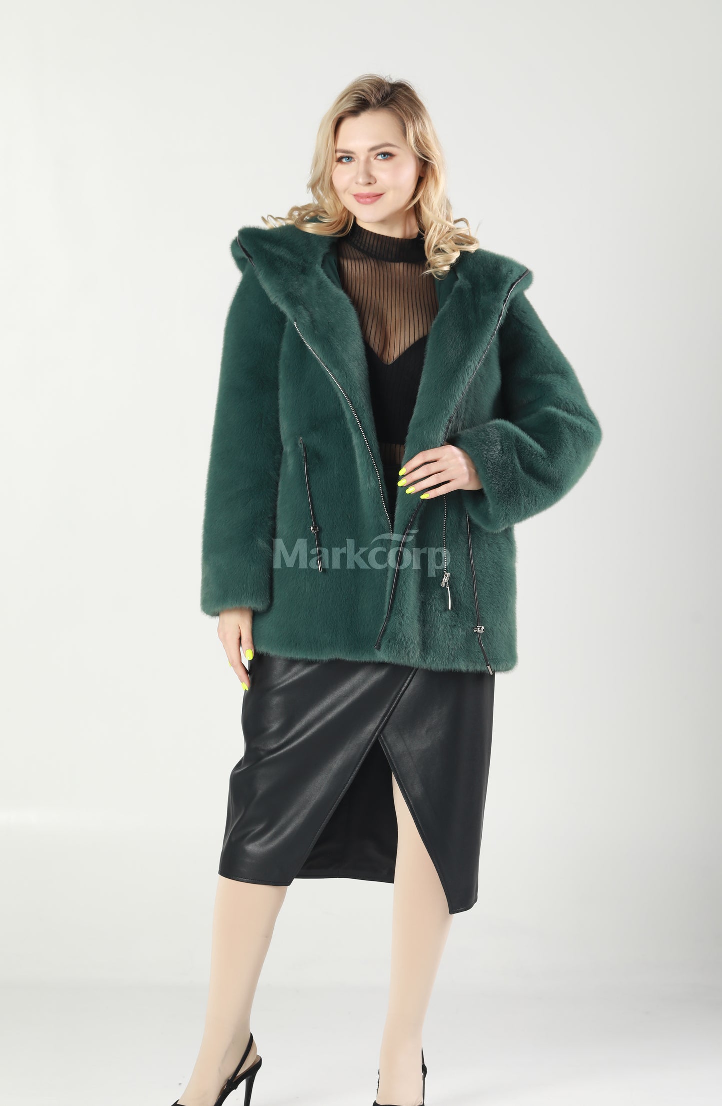 Markcorp Synthetic fur cropped coat