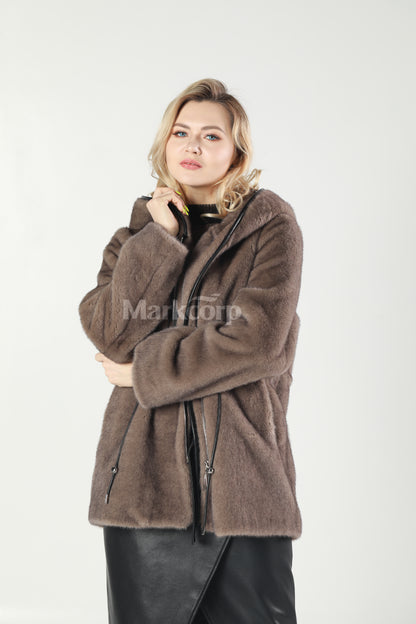 Markcorp Synthetic fur cropped coat