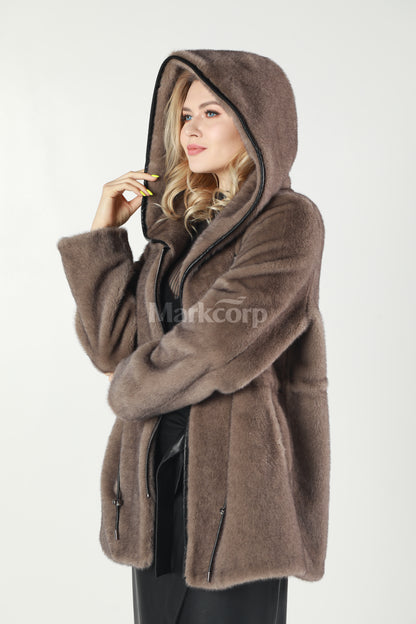 Markcorp Synthetic fur cropped coat