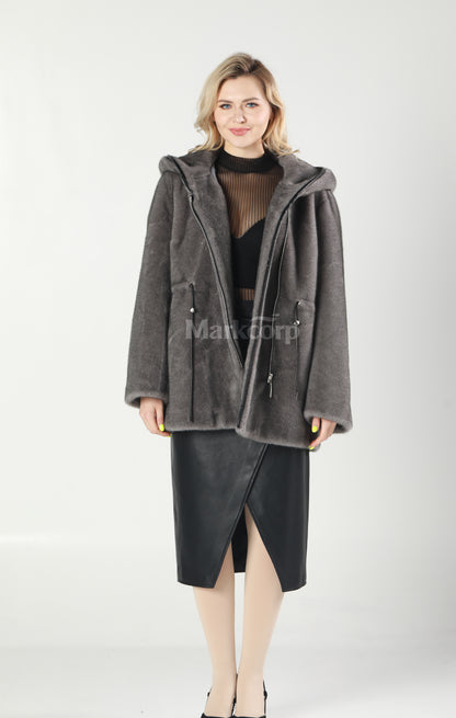 Markcorp Synthetic fur cropped coat