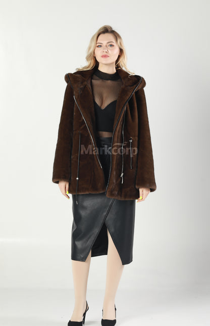 Markcorp Synthetic fur cropped coat