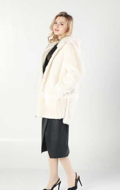 Markcorp Synthetic fur cropped coat