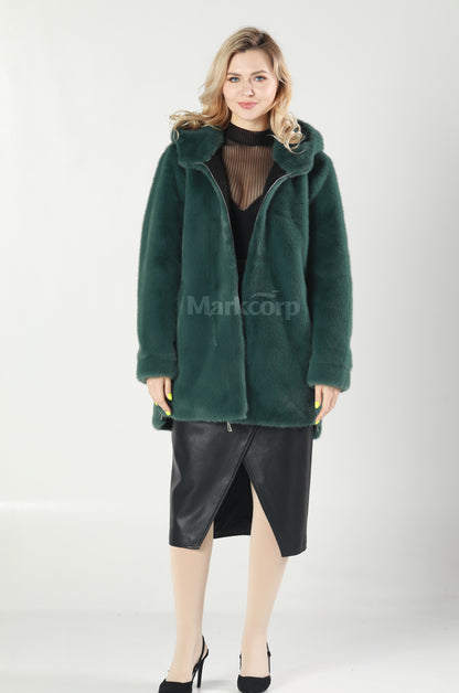 Markcorp Synthetic fur cropped coat