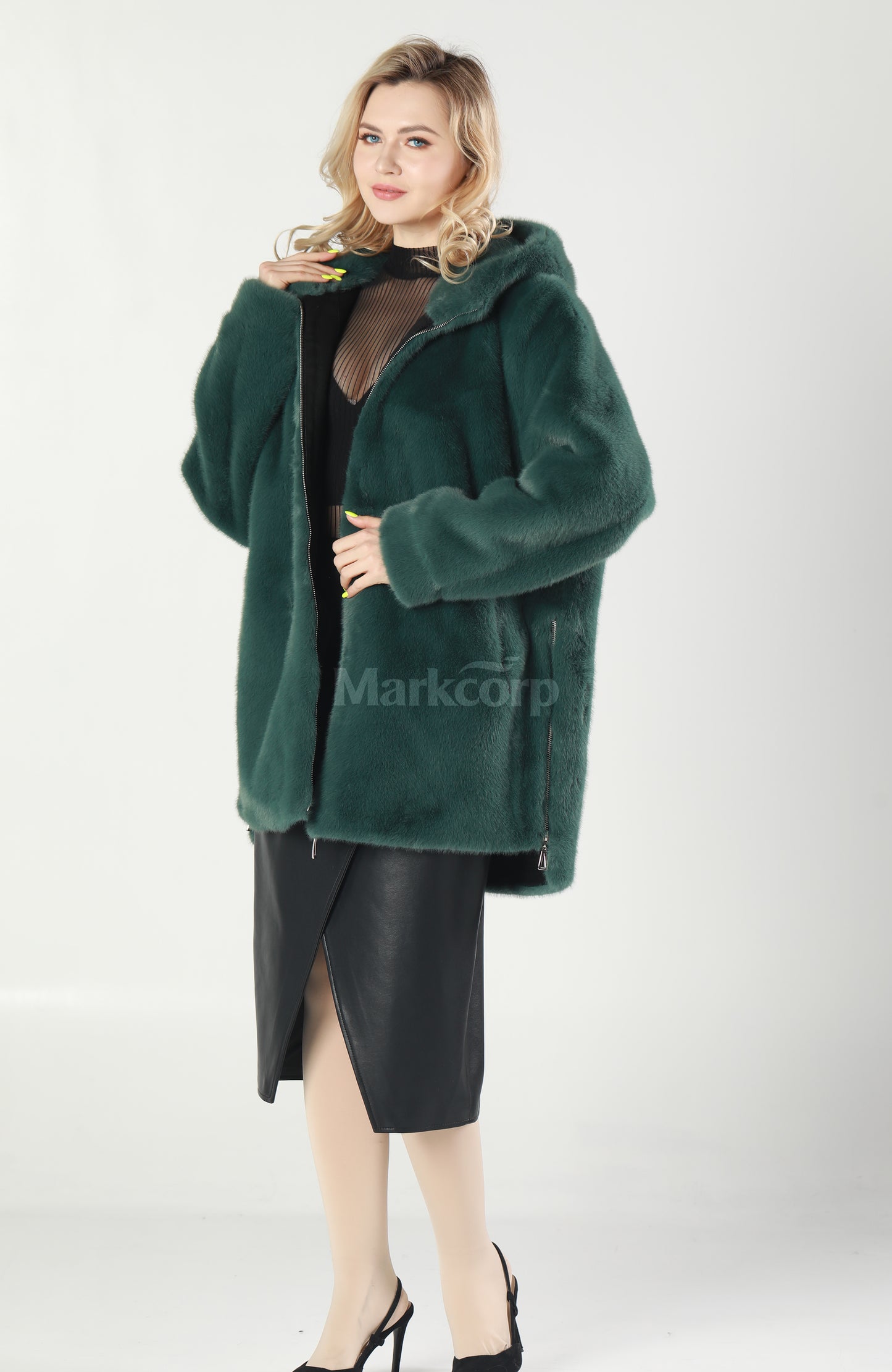 Markcorp Synthetic fur cropped coat