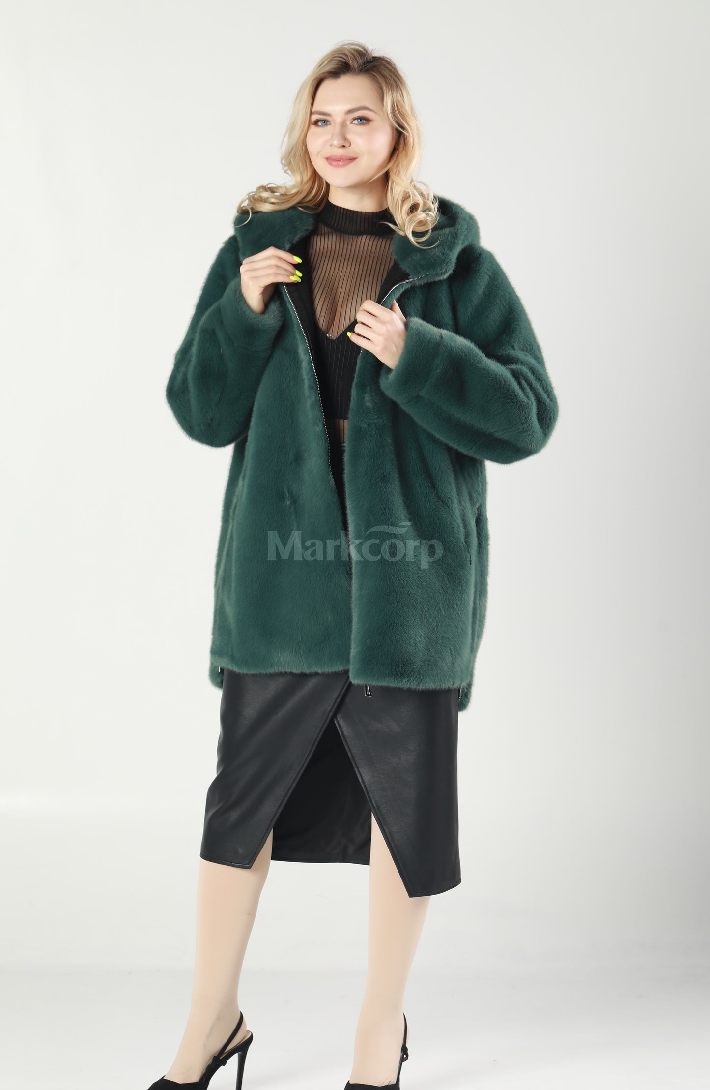 Markcorp Synthetic fur cropped coat