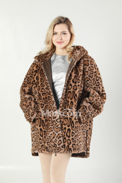 Markcorp Synthetic fur cropped coat