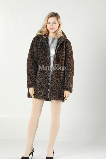 Markcorp Synthetic fur cropped coat