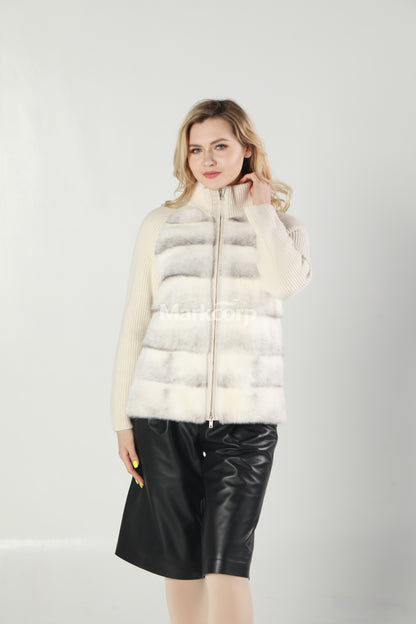 Markcorp Fashionable knitted mink coat