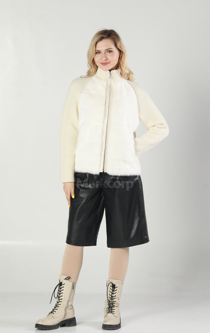 Markcorp Fashionable knitted mink coat