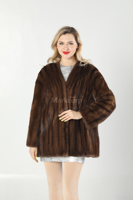 Markcorp Fashionable vintage 100% Natural Mink Fur Coat