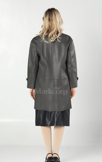Markcorp Vintage-Inspired Leather Trench Coat
